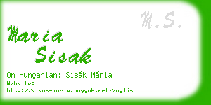 maria sisak business card