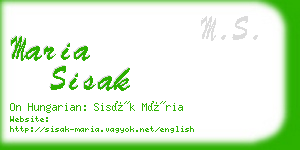 maria sisak business card